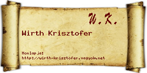 Wirth Krisztofer névjegykártya